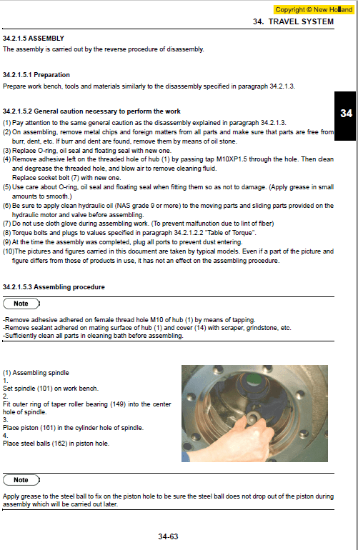 New Holland E225bsr Tier 3 Excavator Service Manual