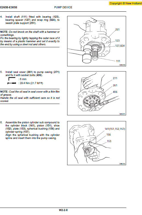 New Holland E265b And E305b Excavator Service Manual