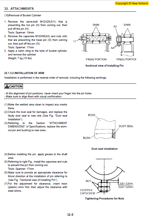 New Holland E10sr Mini Excavator Service Manual