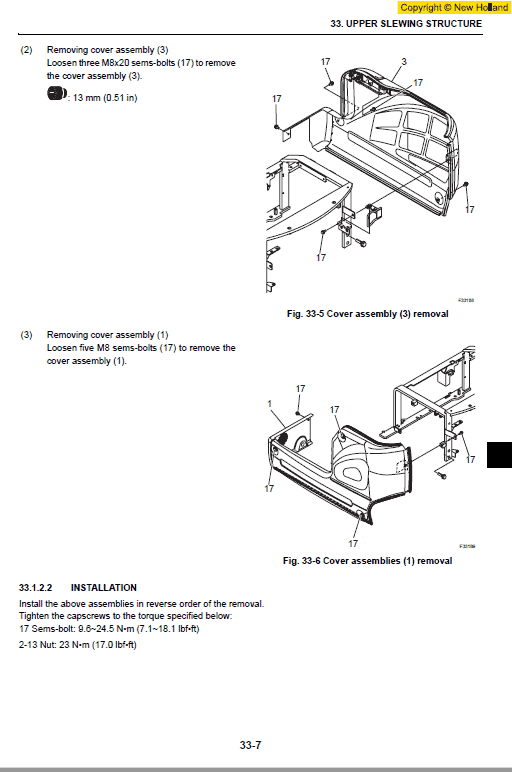 New Holland E18sr Mini Excavator Service Manual