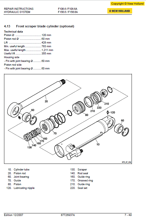 New Holland F106.6 Tier 3 And F156.6 Tier 3 Service Manual