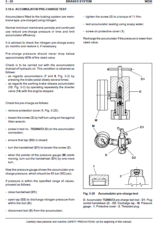 New Holland W230 Wheeled Loader Service Manual