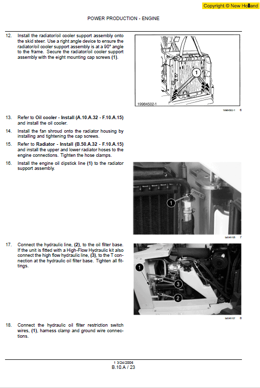 New Holland Ls180.b, Ls185.b And Ls190.b Skidsteer Service Manual