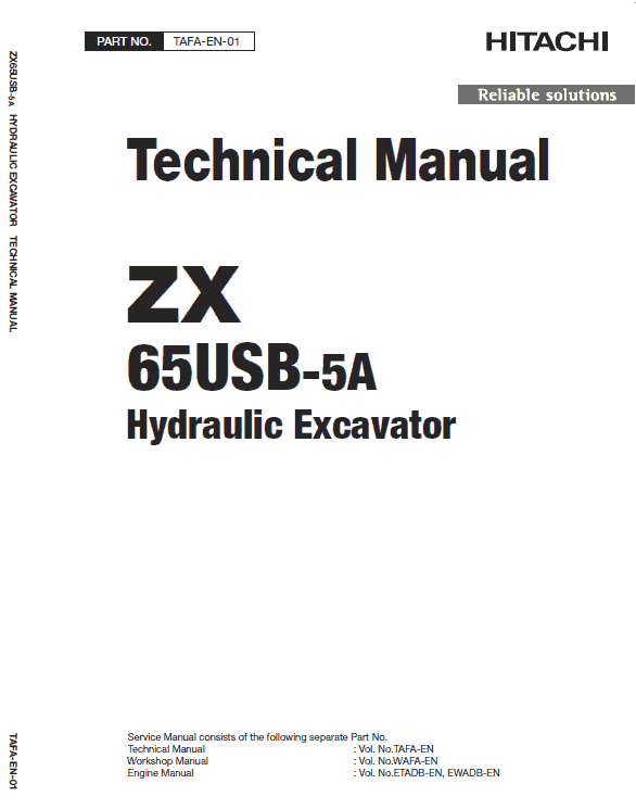 Hitachi Zx65usb-5a And Zx65usb-5b  Excavator Service Manual