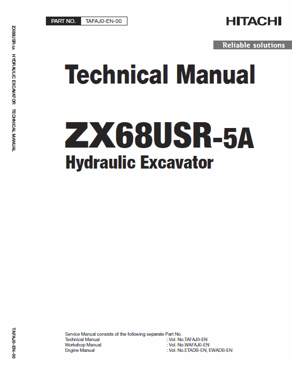 Hitachi Zx68usr-5a Excavator Service Manual