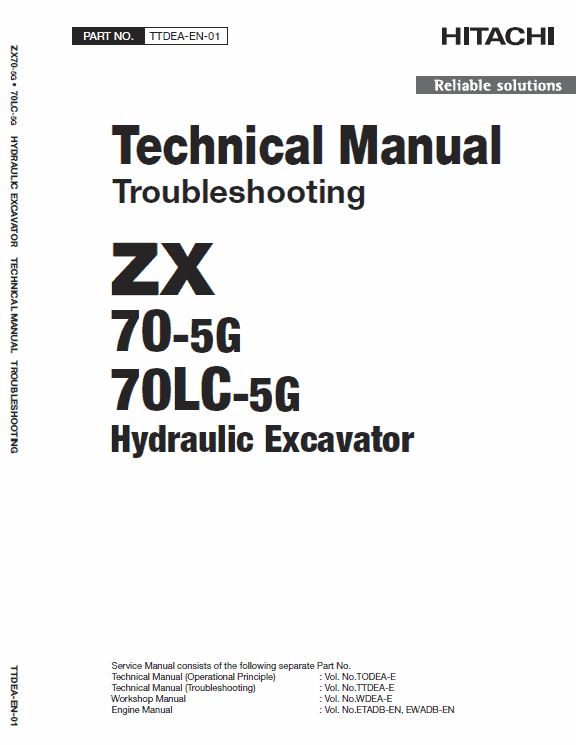 Hitachi Zx70-5g And Zx70lc-5g Excavator Service Manual