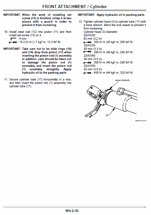 Hitachi Zx30, Zx35, Zx40 And Zx50 Zaxis Excavator Service Manual