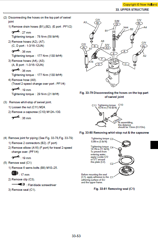 New Holland E225bsr Excavator Service Manual