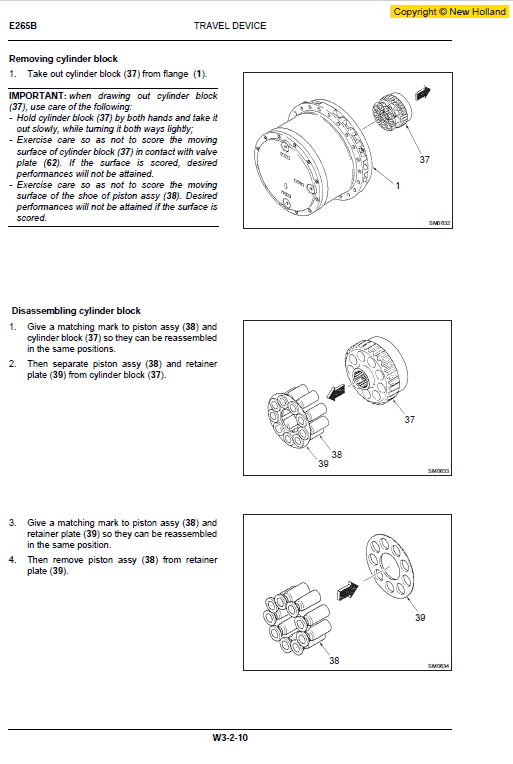 New Holland E265b And E305b Excavator Service Manual