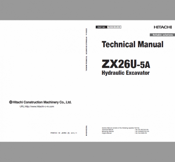 Hitachi Zx26u-5a Excavator Service Manual