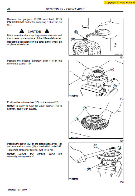 New Holland Lm1060 Telehandlers Service Manual