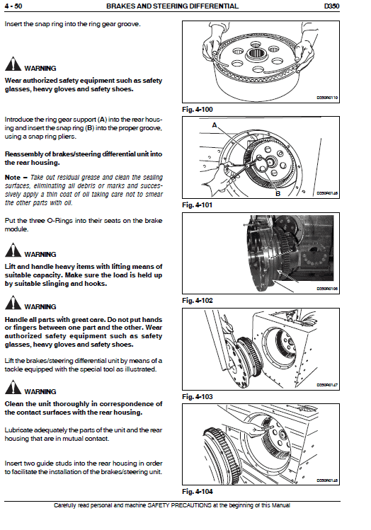 New Holland D350 Bulldozer Dozer Service Manual