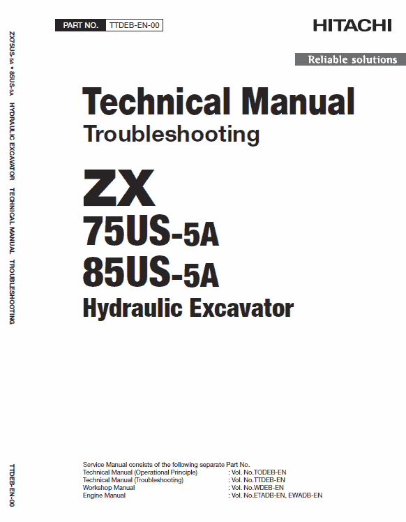 Hitachi Zx75us-5a And Zx85us-5a Excavator Service Manual