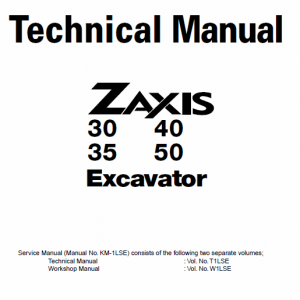 Hitachi Zx30, Zx35, Zx40 And Zx50 Zaxis Excavator Service Manual