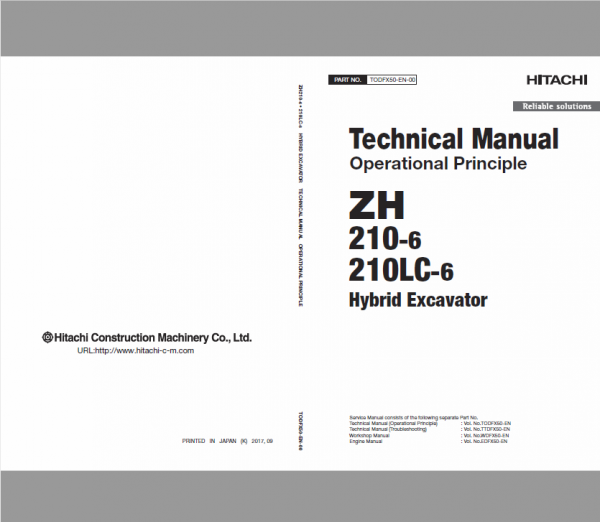 Hitachi Zh210-6 And Zh210lc-6 Excavator Service Manual