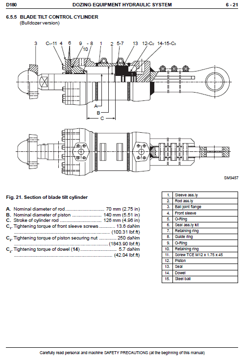 New Holland D180 Bulldozer Dozer Service Manual