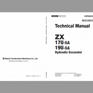 Hitachi Zx17u-5a And Zx19u-5a Excavator Service Manual