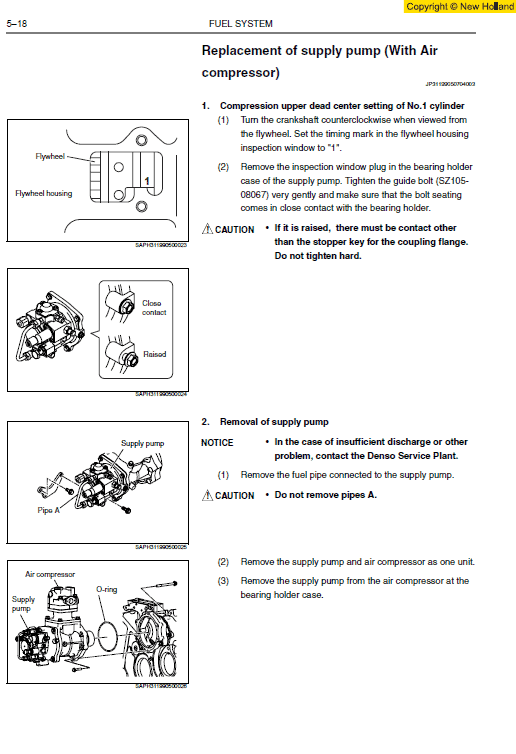 New Holland E225bsr Tier 3 Excavator Service Manual