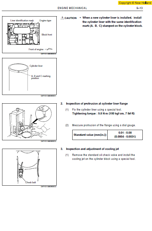 New Holland E235bsr Excavator Service Manual