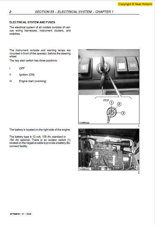 New Holland Lm1330 And Lm1333 Telehandlers Service Manual