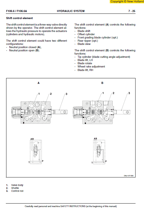 New Holland F106.6 And F106.6a Grader Service Manual