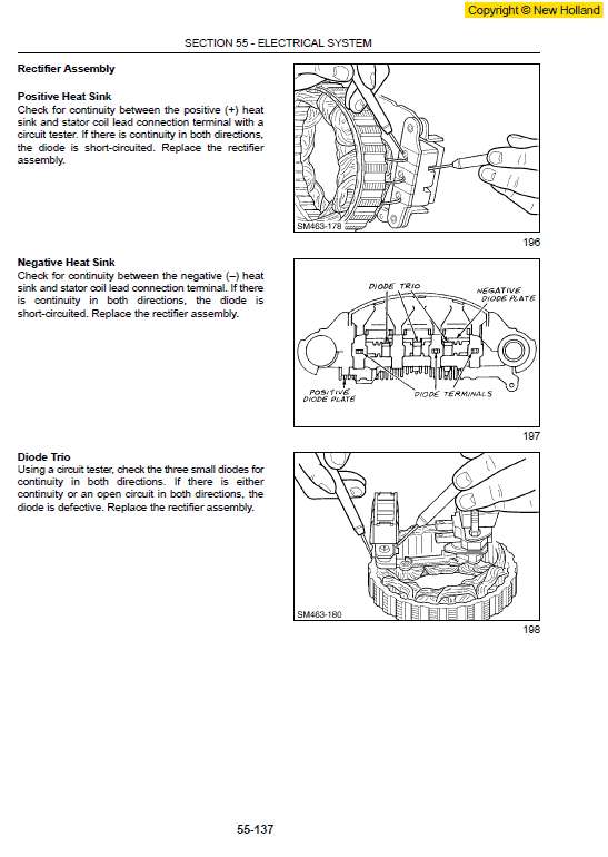 New Holland Ls140 And Ls150 Skidsteer Service Manual