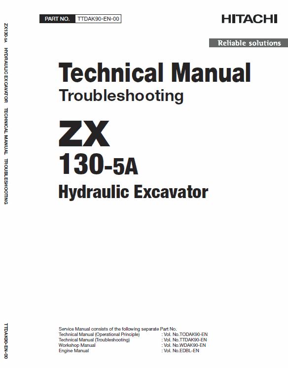 Hitachi Zx130-5a Excavator Service Manual