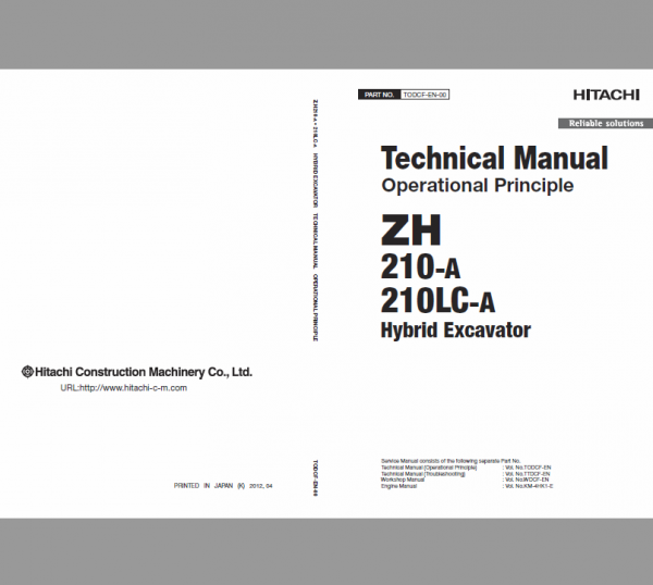 Hitachi Zh210-a And Zh210lc-a Excavator Service Manual