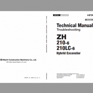 Hitachi Zh210-6 And Zh210lc-6 Excavator Service Manual