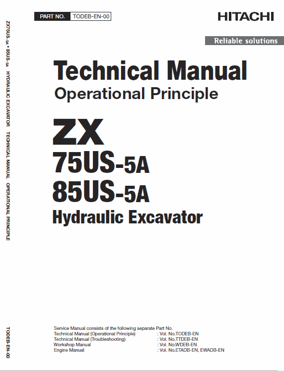 Hitachi Zx75us-5a And Zx85us-5a Excavator Service Manual