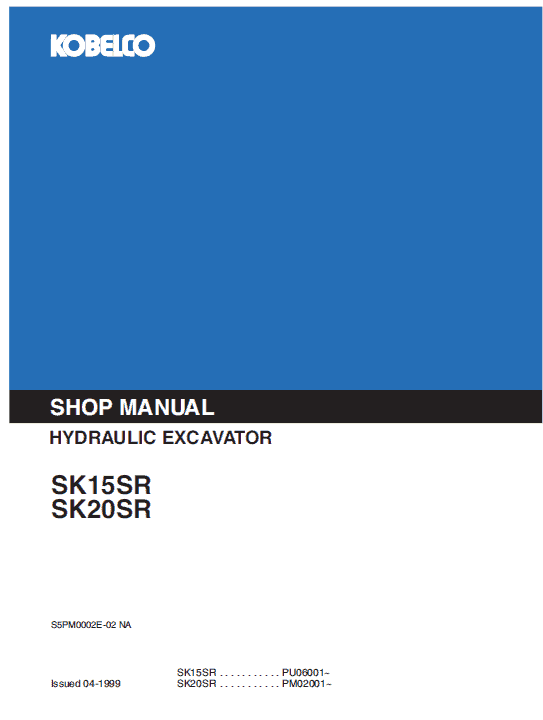 Kobelco Sk15sr And Sk20sr Excavator Service Manual