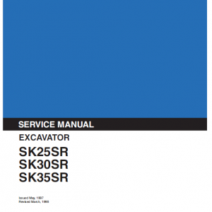 Kobelco Sk25sr, Sk30sr And Sk35sr Excavator Service Manual