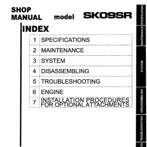 Kobelco Sk09sr Excavator Service Manual