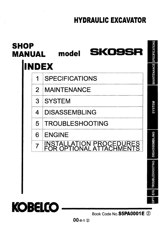 Kobelco Sk09sr Excavator Service Manual