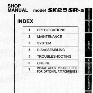 Kobelco Sk25sr-2 Excavator Service Manual