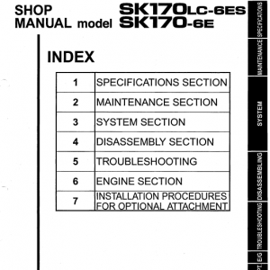 Kobelco Sk170-6e And Sk170lc-6e Excavator Service Manual