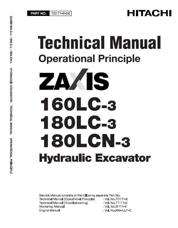 Hitachi Zaxis 160lc-3 And Zaxis 180lc-3 Excavator Service Manual