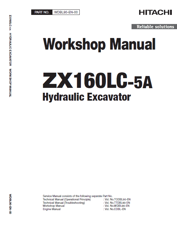 Hitachi Zx160lc-5a And Zx160lc-5b Excavator Service Manual