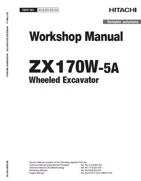 Hitachi Zx170w-5a And Zx170w-5b Excavator Service Manual