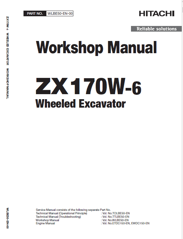 Hitachi Zx170w-6 Wheeled Excavator Service Manual