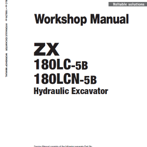 Hitachi Zx180lc-5b And Zx180lc-5g Excavator Service Manual