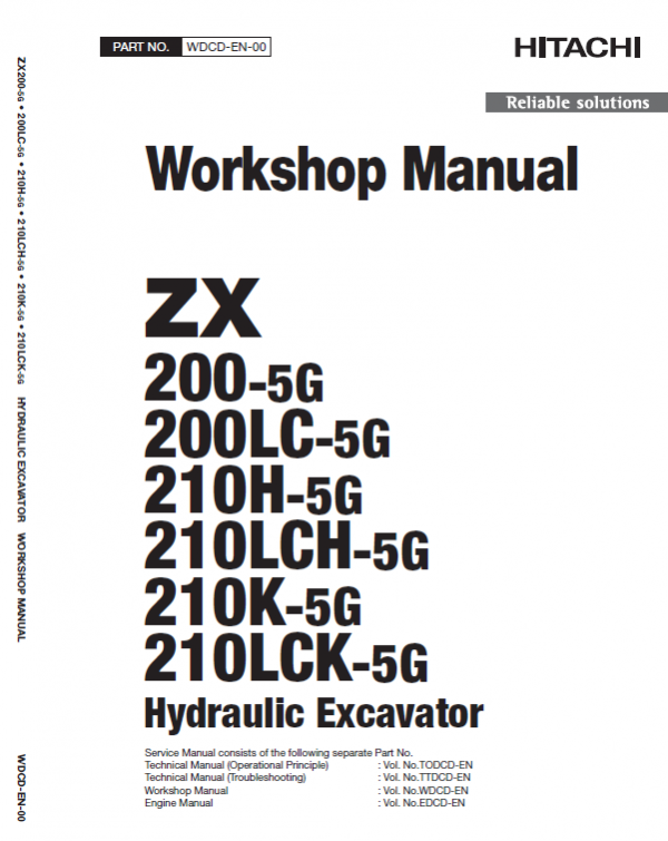 Hitachi Zx200-5g Excavator Service Manual