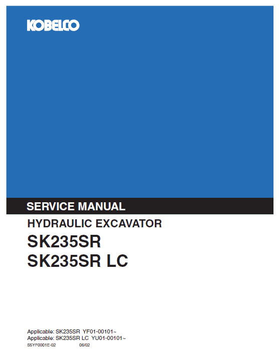 Kobelco Sk235sr And Sk235sr-lc Excavator Service Manual