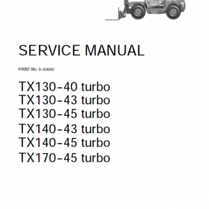 Case Tx130, Tx140 And Tx170 Telescopic Handler Service Manual