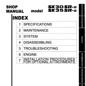 Kobelco Sk30sr-2 And Sk35sr-2 Excavator Service Manual