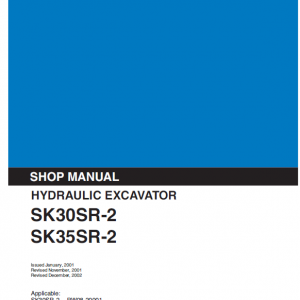 Kobelco Sk30sr-2 And Sk35sr-2 Excavator Service Manual