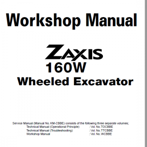 Hitachi Zx160w Wheeled Excavator Service Manual