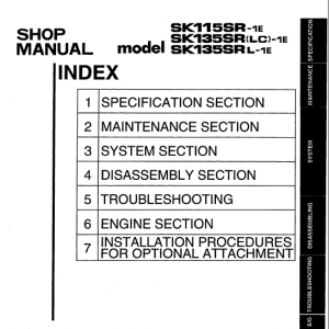 Kobelco Sk115sr-1e And Sk135sr-1e Excavator Service Manual