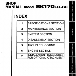 Kobelco Sk170-6e And Sk170lc-6e Excavator Service Manual