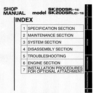 Kobelco Sk200sr And Sk200sr-lc Excavator Service Manual